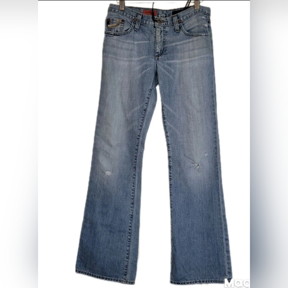 AG Adriano Goldschmied The Swinger Womens Size 28 Blue Distressed Boot Cut Jeans